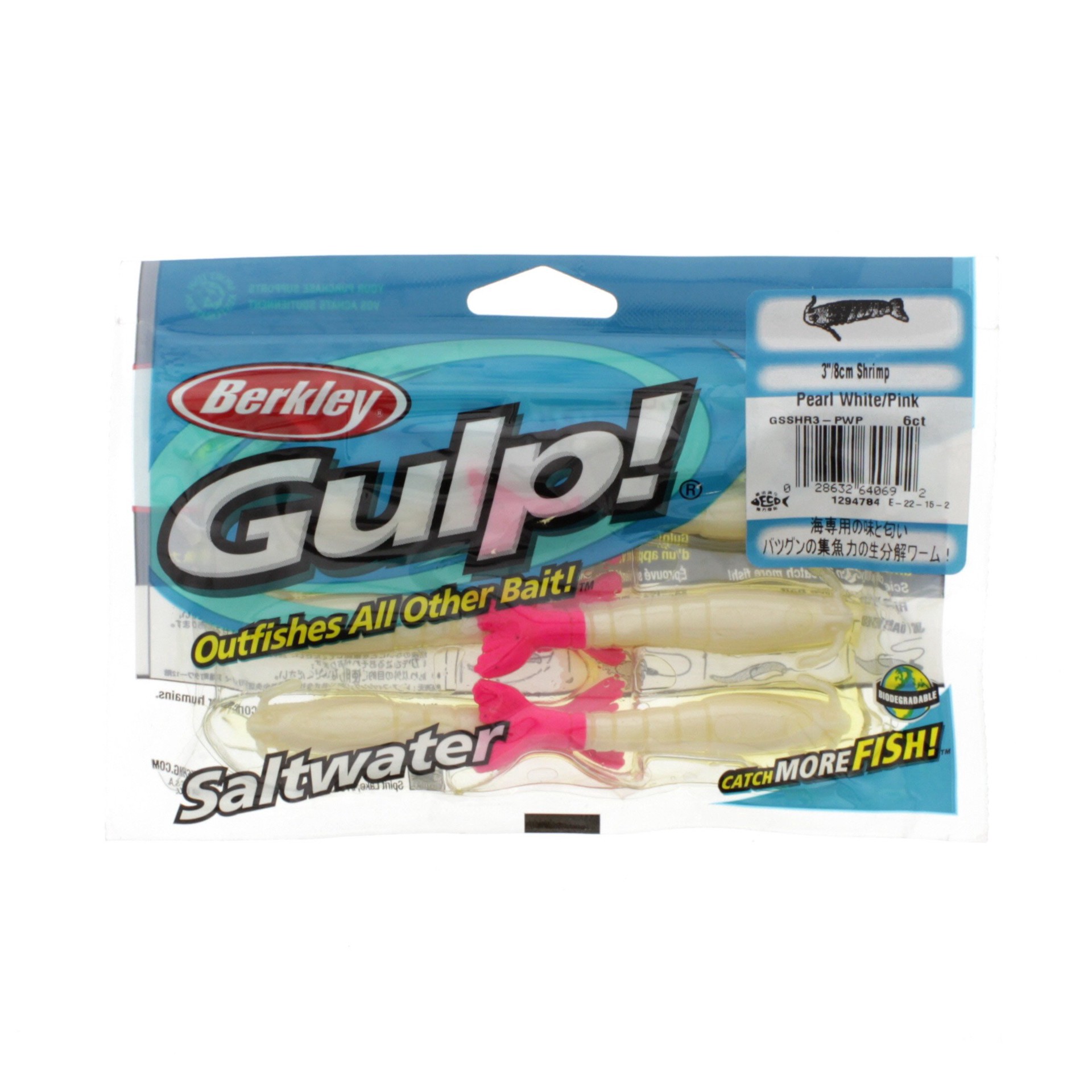 slide 1 of 1, Berkley 3 Inch Pearl Gulp Shrimp Lure, 1 ct