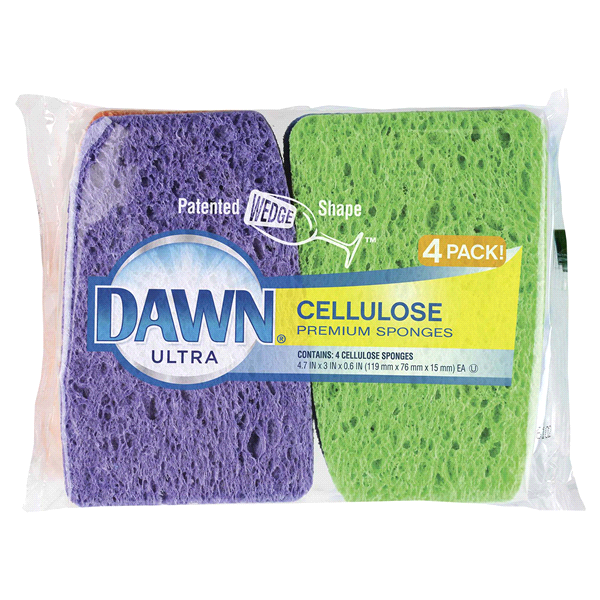 slide 1 of 1, Dawn Cellulose Sponge, 4 ct