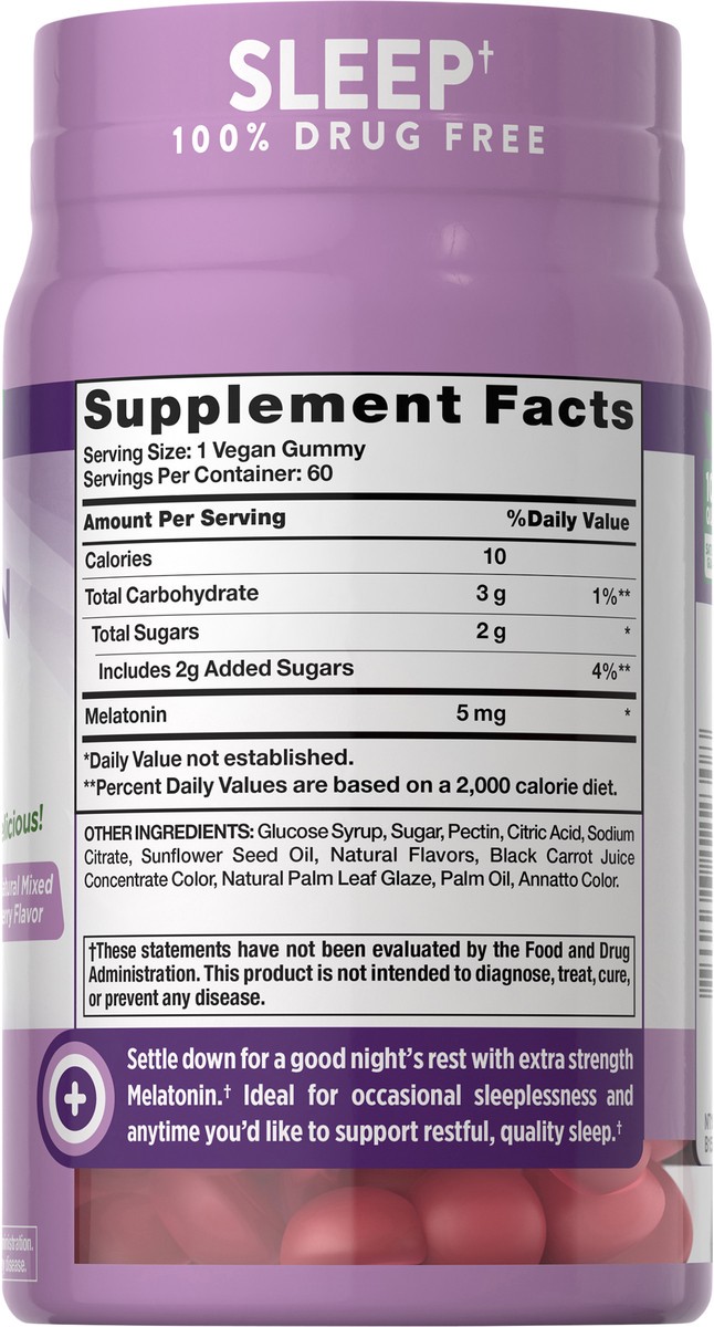 slide 7 of 8, Nature's Truth Melatonin 5mg (per 1) 60 Gummies, 60 ct