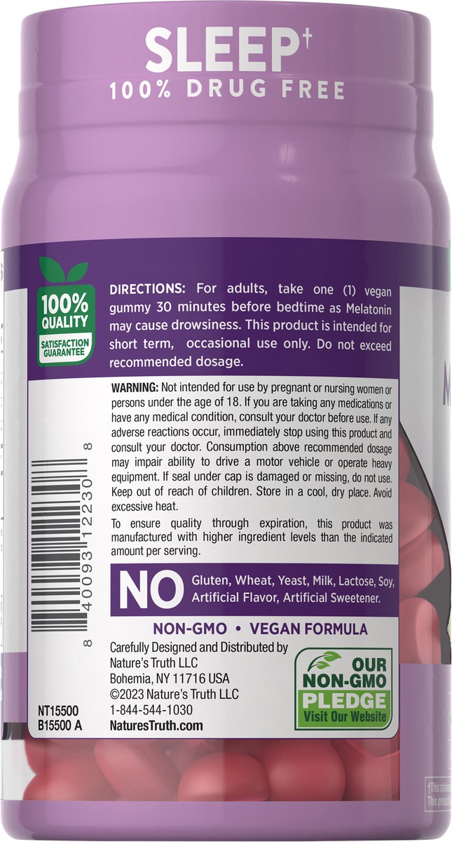 slide 4 of 8, Nature's Truth Melatonin 5mg (per 1) 60 Gummies, 60 ct