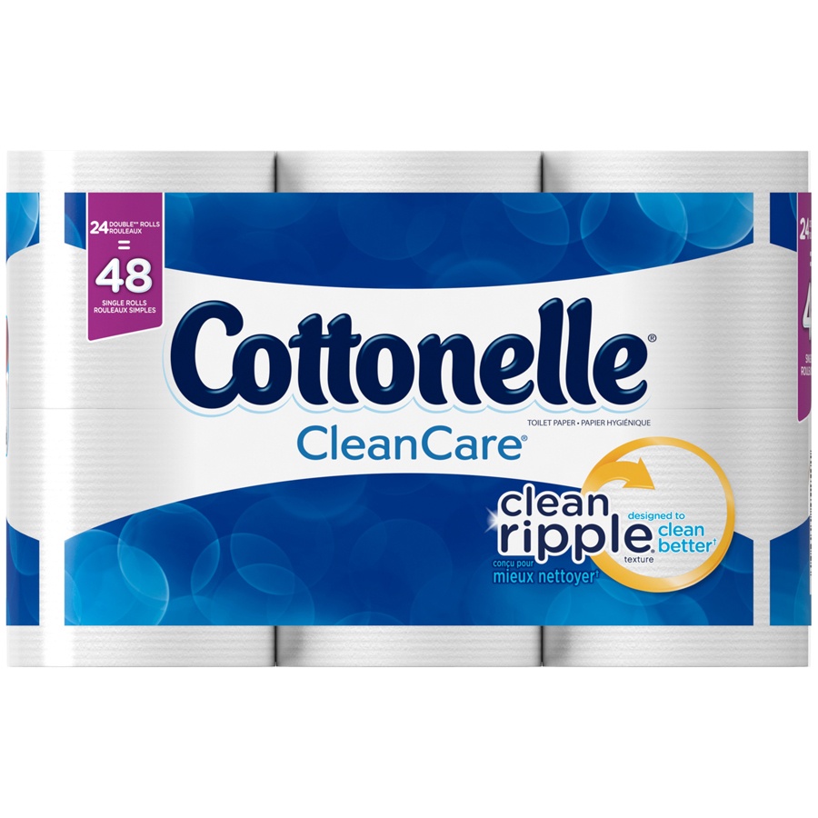 slide 2 of 3, Cottonelle Clean Care Toilet Paper Double Roll, 24 ct