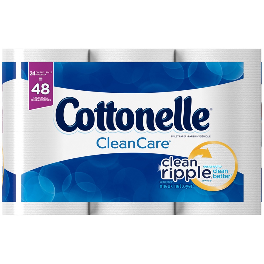 slide 3 of 3, Cottonelle Clean Care Toilet Paper Double Roll, 24 ct