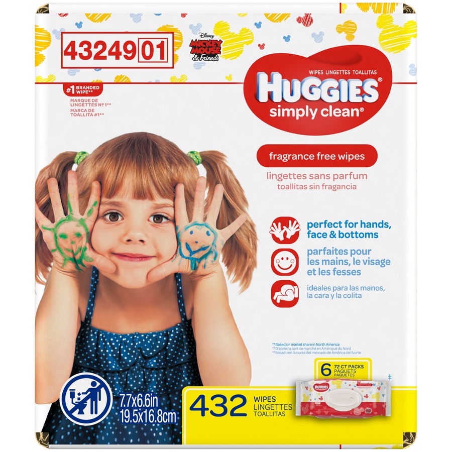 slide 2 of 3, Huggies Simply Clean Baby Wipes, Soft Pack, 432 ct