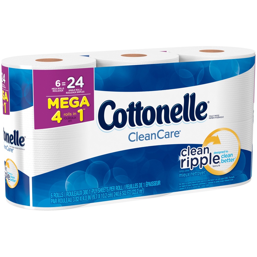 slide 2 of 3, Cottonelle Cleancare Mega Roll Toilet Paper, 6 ct