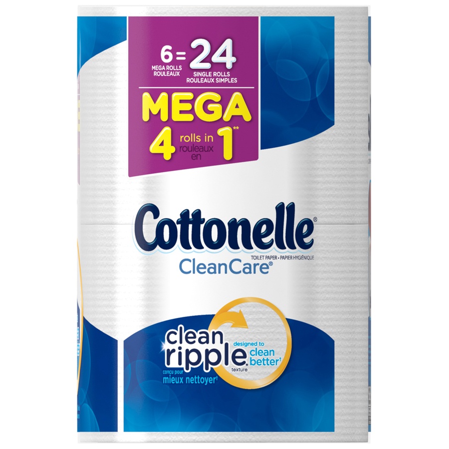 slide 3 of 3, Cottonelle Cleancare Mega Roll Toilet Paper, 6 ct