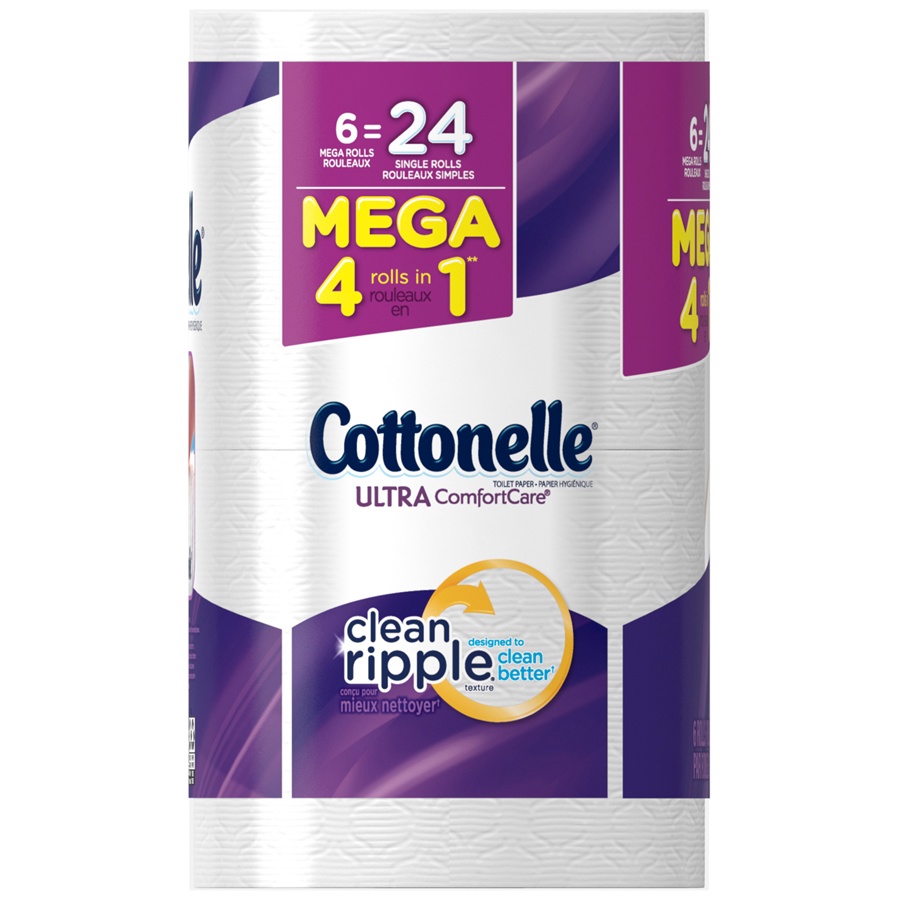 slide 2 of 3, Cottonelle Ultra Comfort Care Mega Roll Toilet Paper, 6 ct