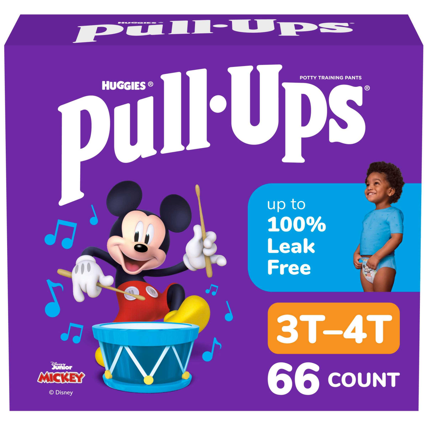 slide 1 of 8, Pull-Ups Boys' Potty Training Pants, 3T-4T (32-40 lbs), 66 Ct, 66 ct