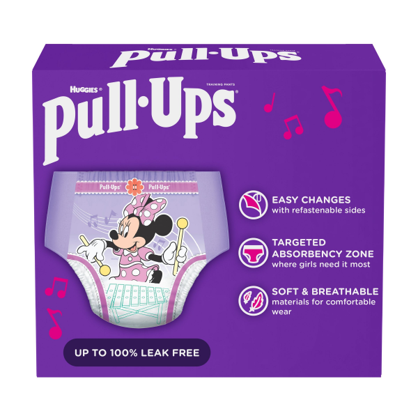 slide 8 of 29, Pull-Ups Girls' Potty Training Pants, 4T-5T (38-50 lbs), 74 Count, 74 ct