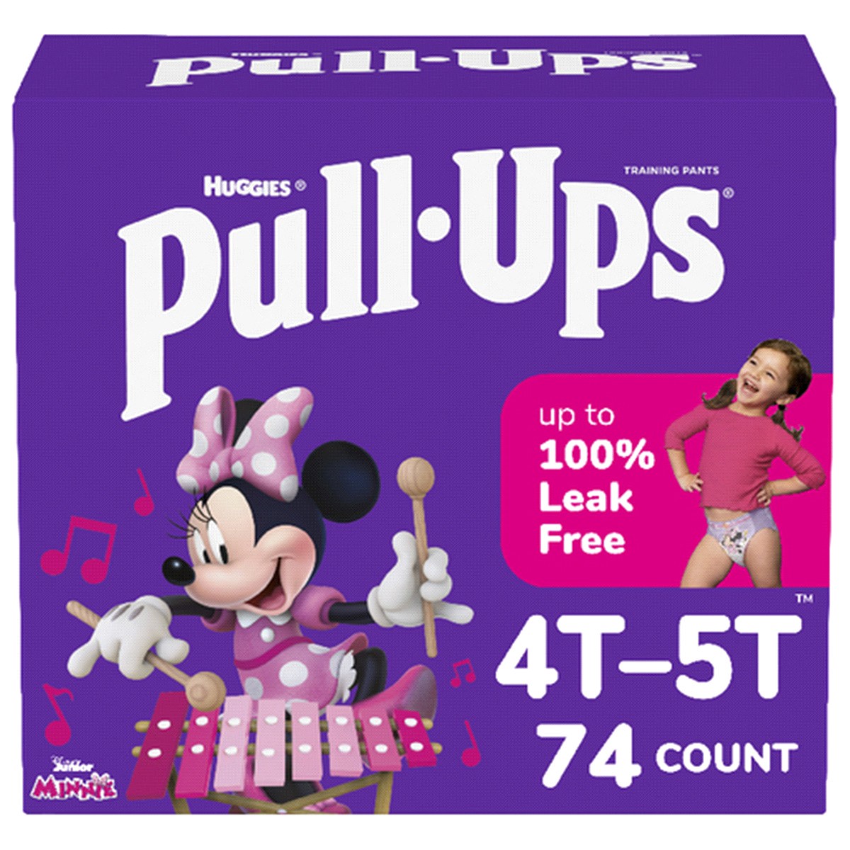 slide 1 of 29, Pull-Ups Girls' Potty Training Pants, 4T-5T (38-50 lbs), 74 Count, 74 ct