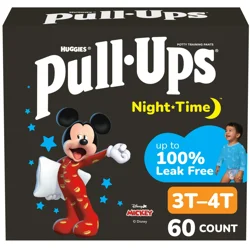 Pull-Ups Boys' Night-Time Potty Training Pants, 3T-4T (32-40 lbs), 60 Ct