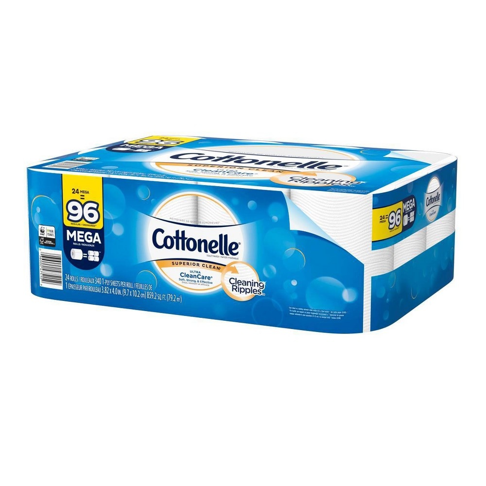 slide 5 of 5, Cottonelle Ultra Cleancare Mega Toilet Paper Rolls, 24 ct