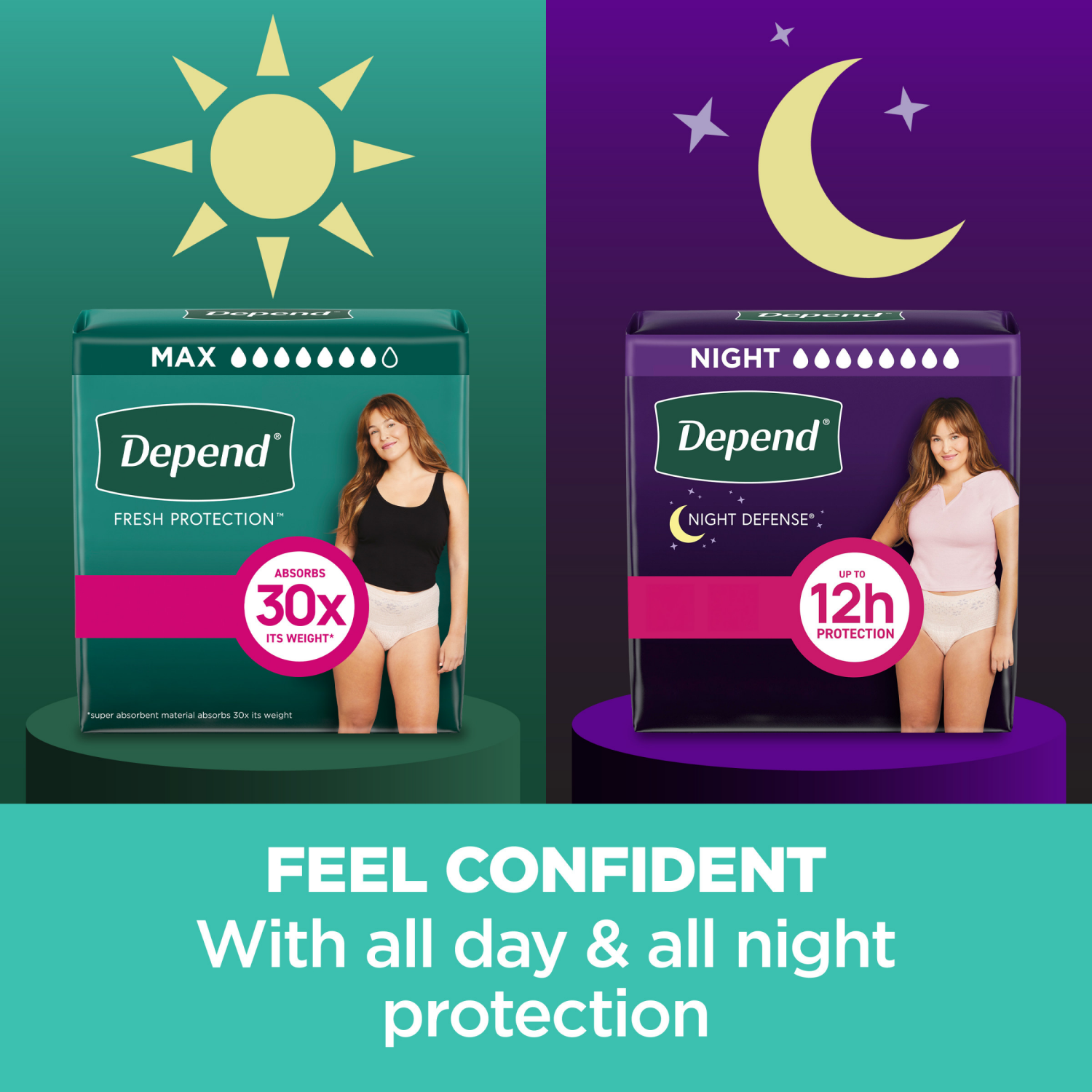 slide 8 of 8, Depend Fresh Protection Adult Incontinence & Postpartum Bladder Leak Underwear for Women, Disposable, Maximum, Medium, Blush, 18 Count, 18 ct