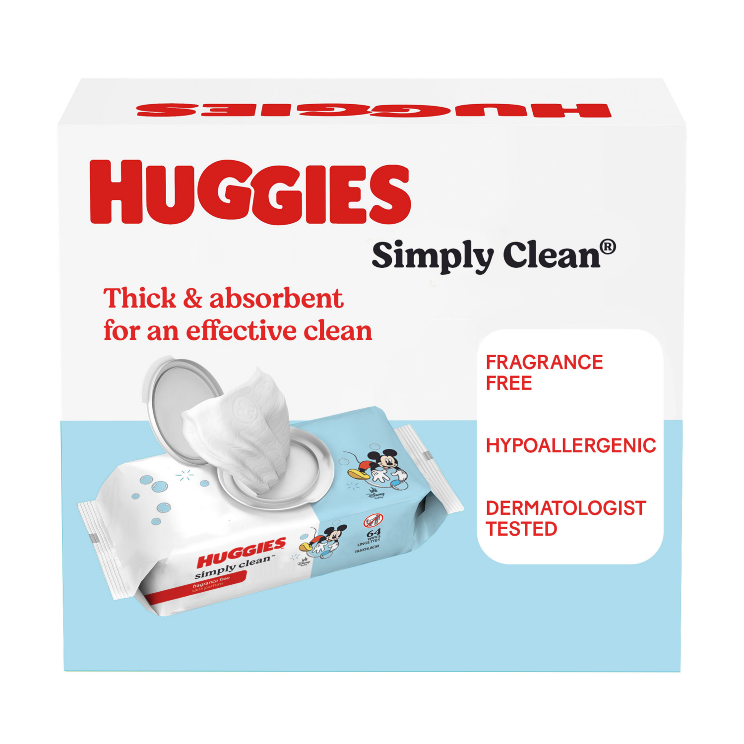 slide 3 of 8, Huggies Simply Clean Unscented Baby Wipes, 9 Flip-Top Packs (576 Wipes Total), 9 ct