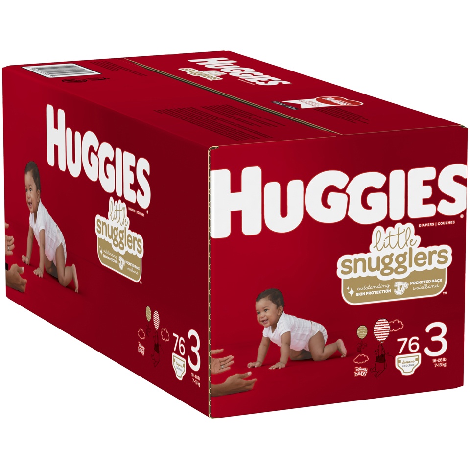 slide 2 of 3, Huggies Little Snugglers Baby Diapers, Size 3, 76 ct