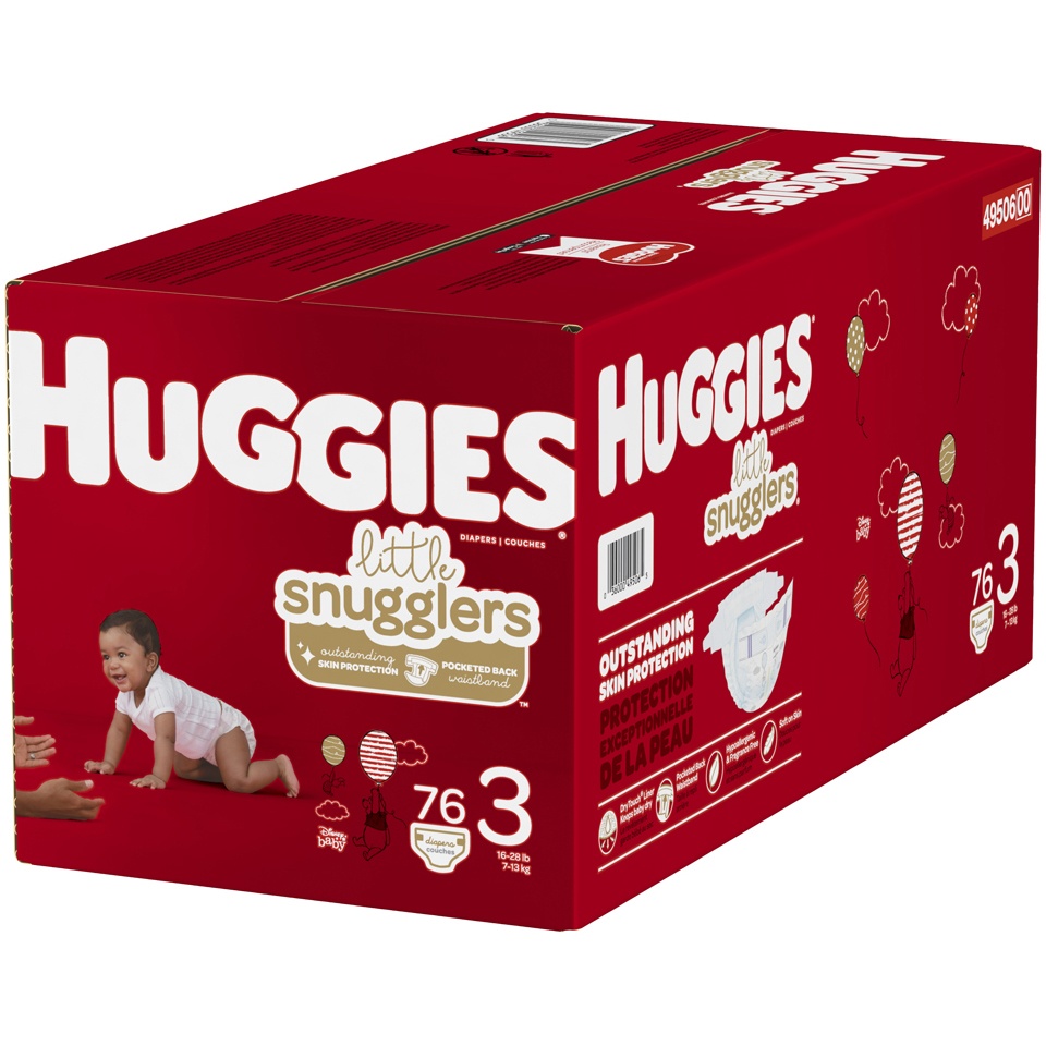 slide 3 of 3, Huggies Little Snugglers Baby Diapers, Size 3, 76 ct