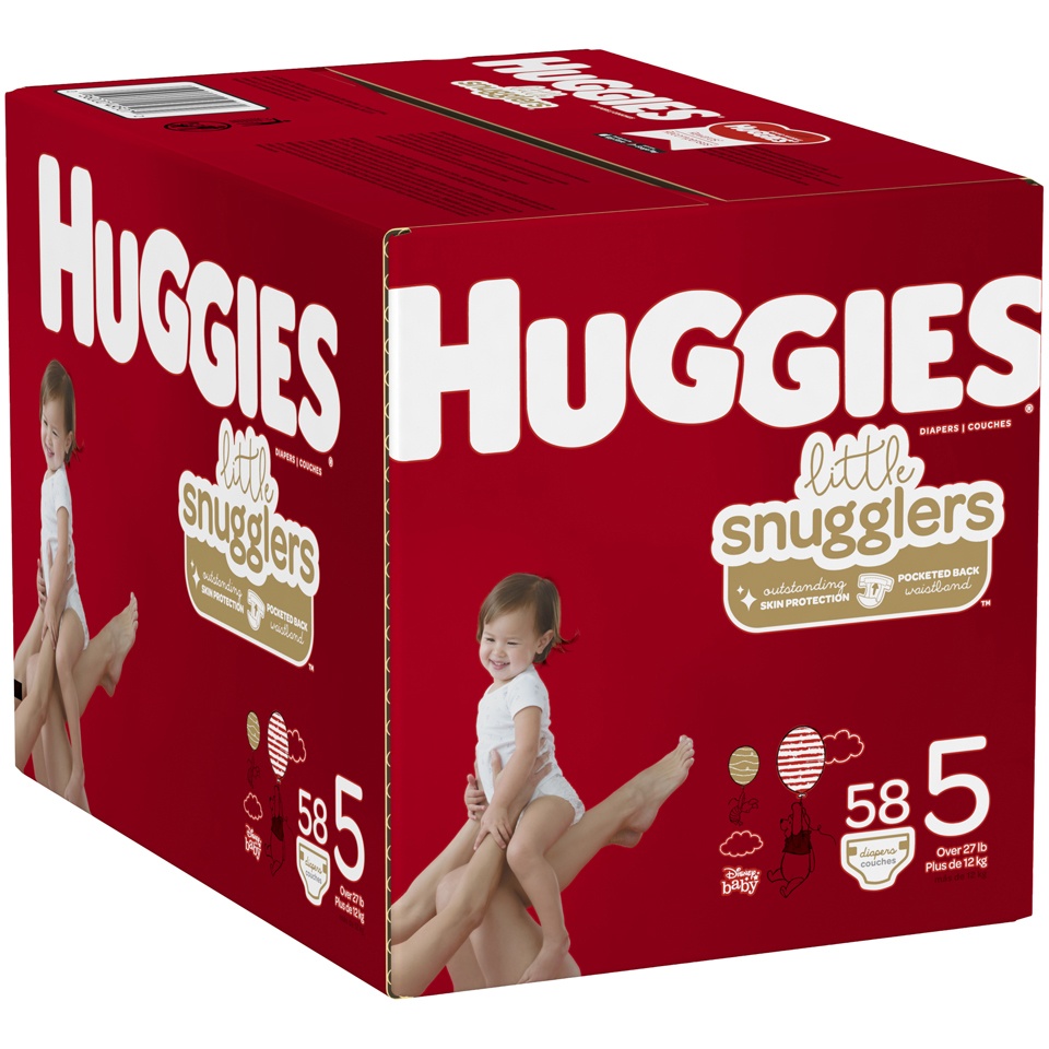 slide 3 of 3, Huggies Little Snugglers Diapers, 62 ct; Size 5