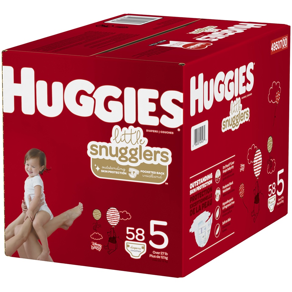 slide 2 of 3, Huggies Little Snugglers Diapers, 62 ct; Size 5