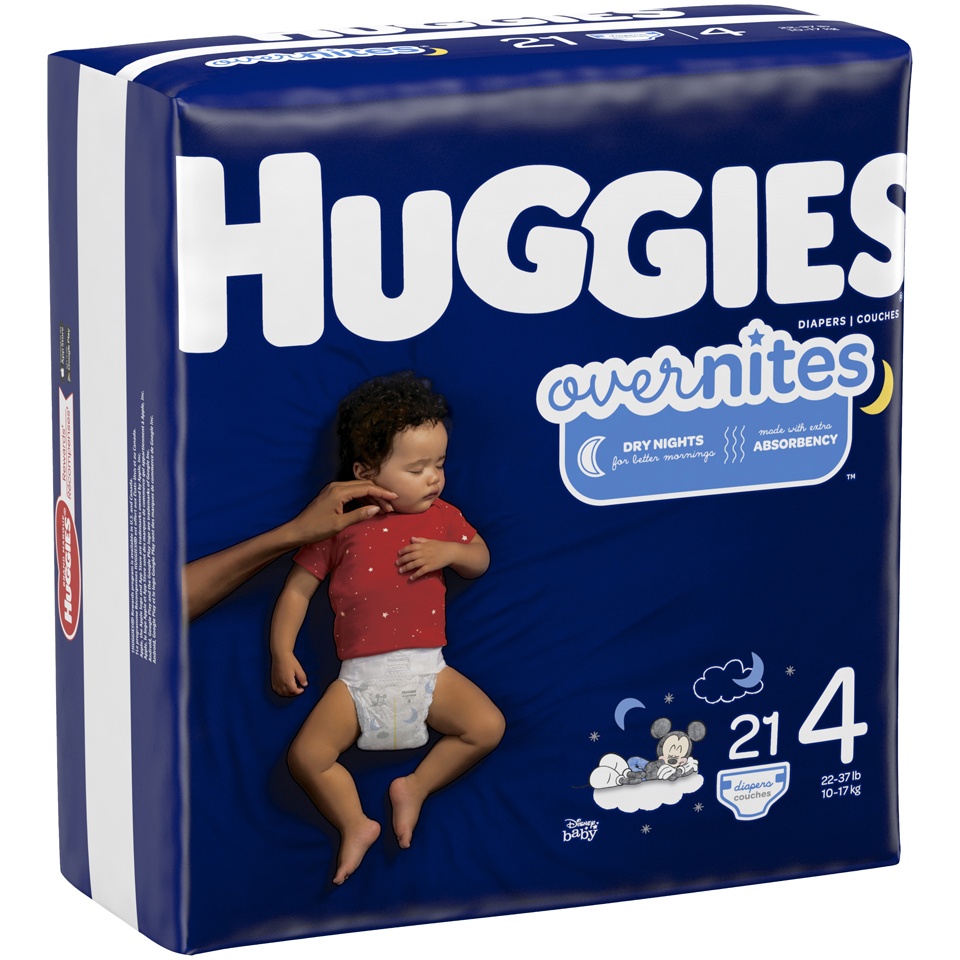 slide 2 of 3, Huggies Overnites Size 4 Diapers, 21 ct