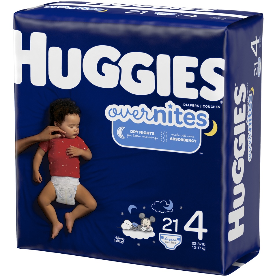 slide 3 of 3, Huggies Overnites Size 4 Diapers, 21 ct