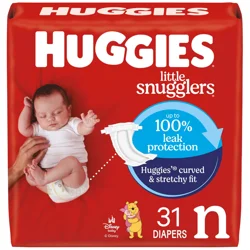 Huggies Little Snugglers Baby Diapers, Size Newborn (up to 10 lbs), 31 Ct