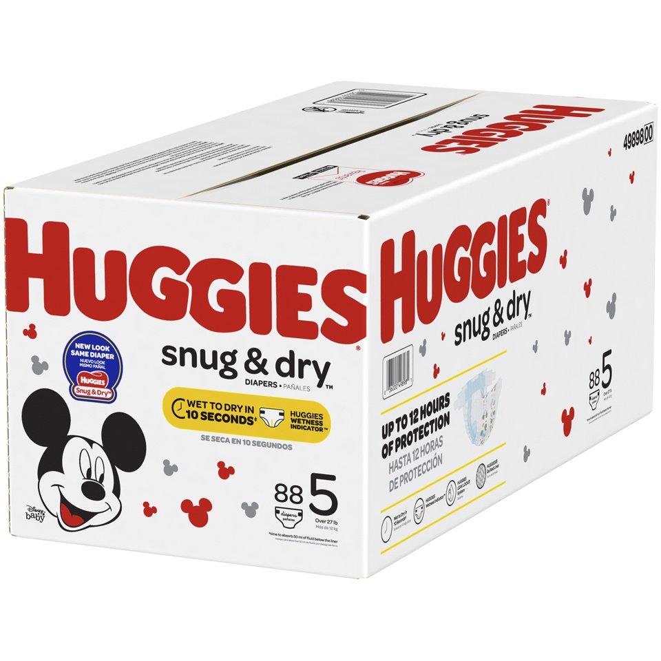 slide 3 of 3, Huggies Snug & Dry Diapers - Size 5, 88 ct