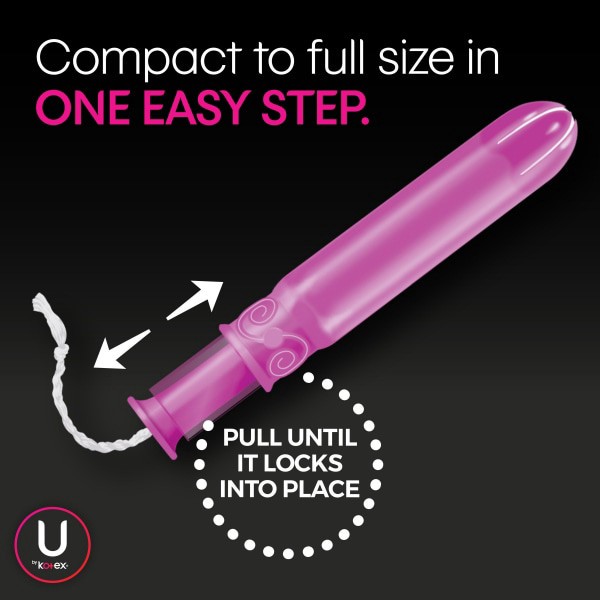 slide 3 of 25, U by Kotex Super Click Compact Tampons, 16 ct