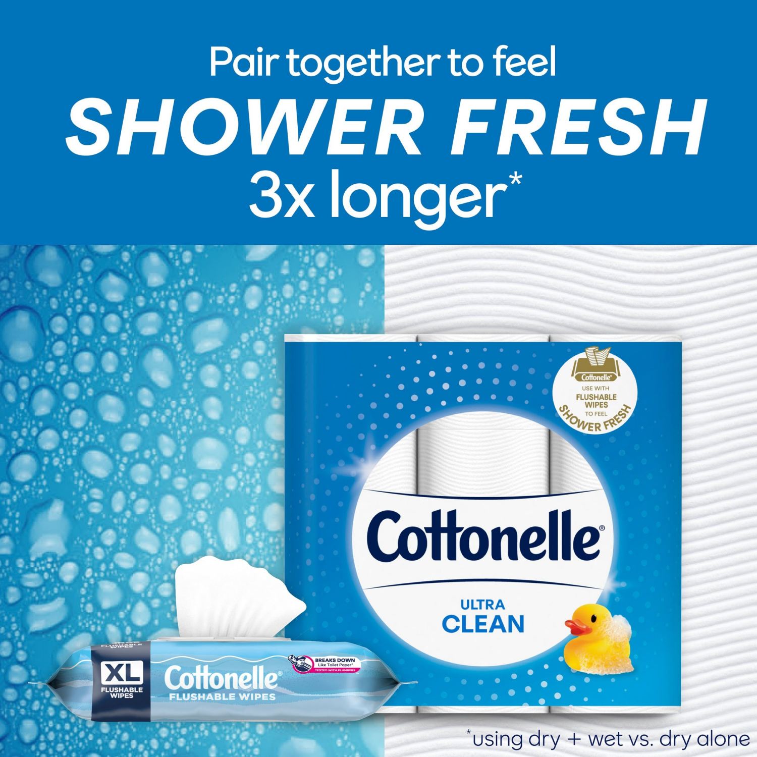 slide 2 of 8, Cottonelle UltraFresh XL Flushable Wet Wipes, Adult Wipes Large, 1 Flip-Top Pack, 60 Wipes per Pack (60 Total Flushable Wipes), 60 ct