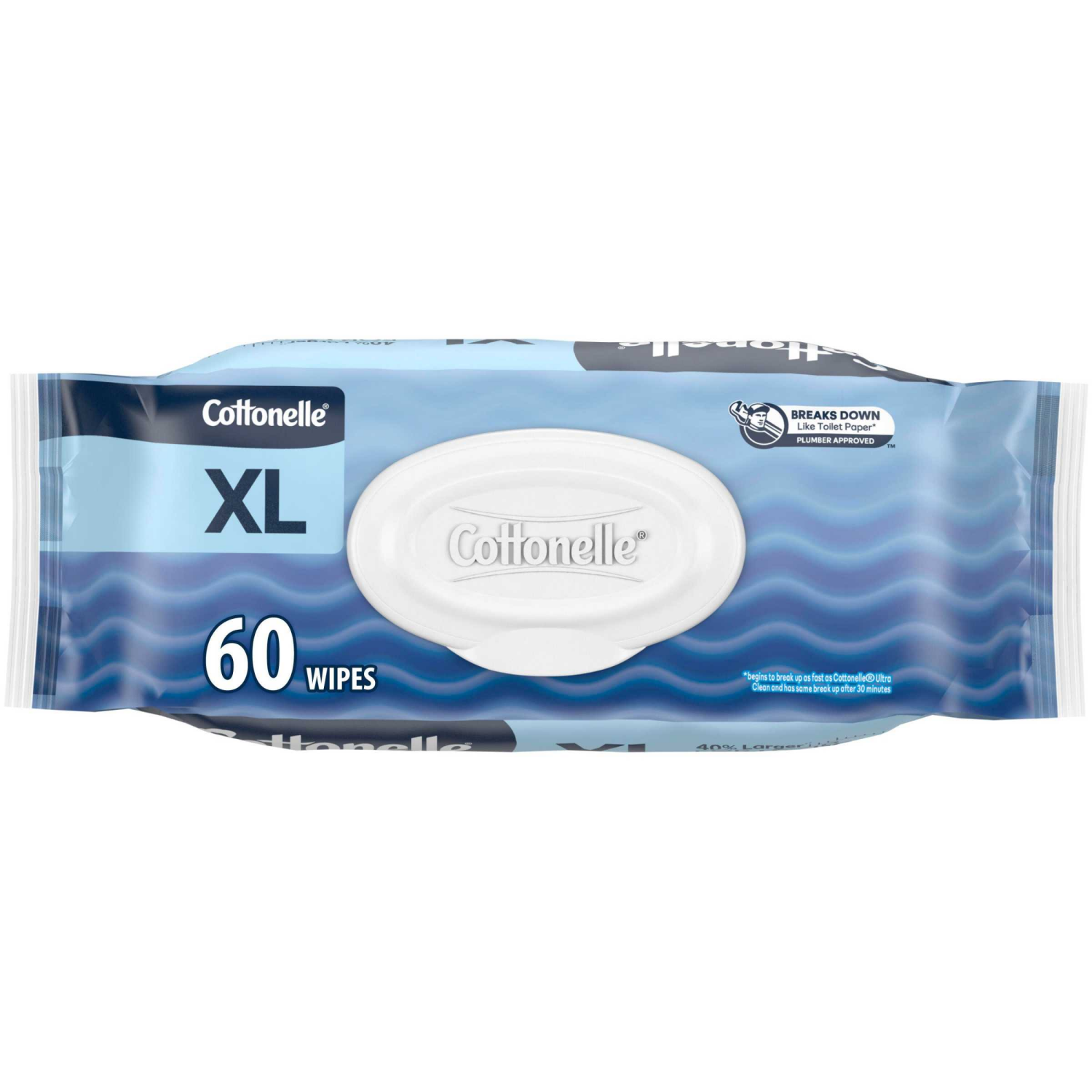 slide 1 of 8, Cottonelle UltraFresh XL Flushable Wet Wipes, Adult Wipes Large, 1 Flip-Top Pack, 60 Wipes per Pack (60 Total Flushable Wipes), 60 ct