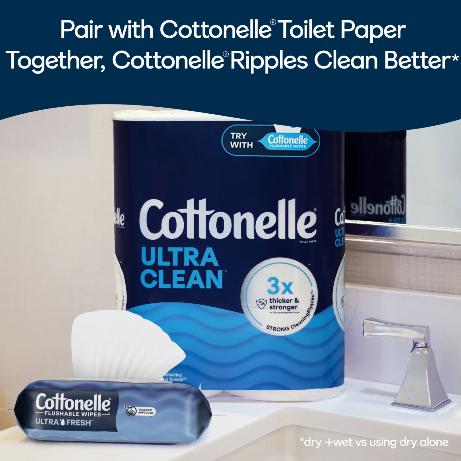 slide 7 of 7, Cottonelle UltraFresh Flushable Wet Wipes, Adult Wet Wipes, 2 Flip-Top Packs, 42 Wipes per Pack (84 Total Flushable Wipes), 2 ct