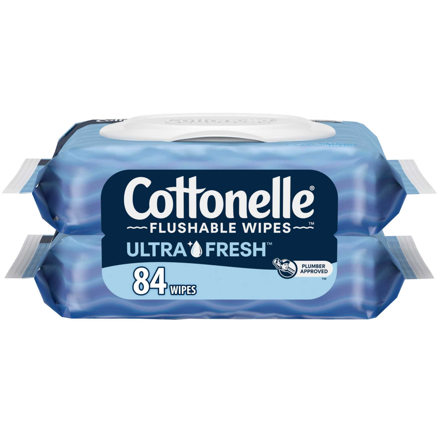 slide 1 of 7, Cottonelle UltraFresh Flushable Wet Wipes, Adult Wet Wipes, 2 Flip-Top Packs, 42 Wipes per Pack (84 Total Flushable Wipes), 2 ct