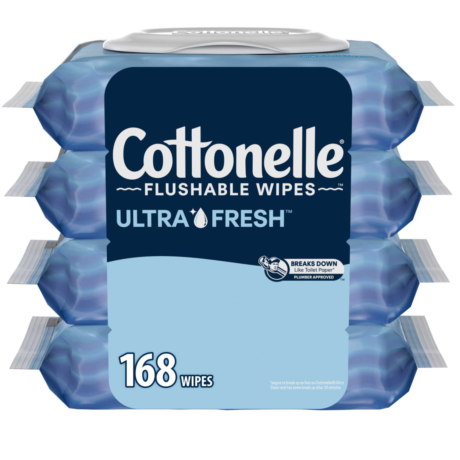 slide 1 of 8, Cottonelle UltraFresh Flushable Wet Wipes, Adult Wet Wipes, 4 Flip-Top Packs, 42 Wipes per Pack (168 Total Flushable Wipes), 4 ct