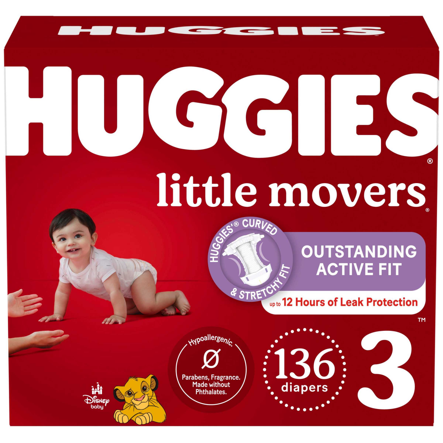 slide 1 of 8, Huggies Little Movers Baby Diapers, Size 3, 136 Ct, 136 ct