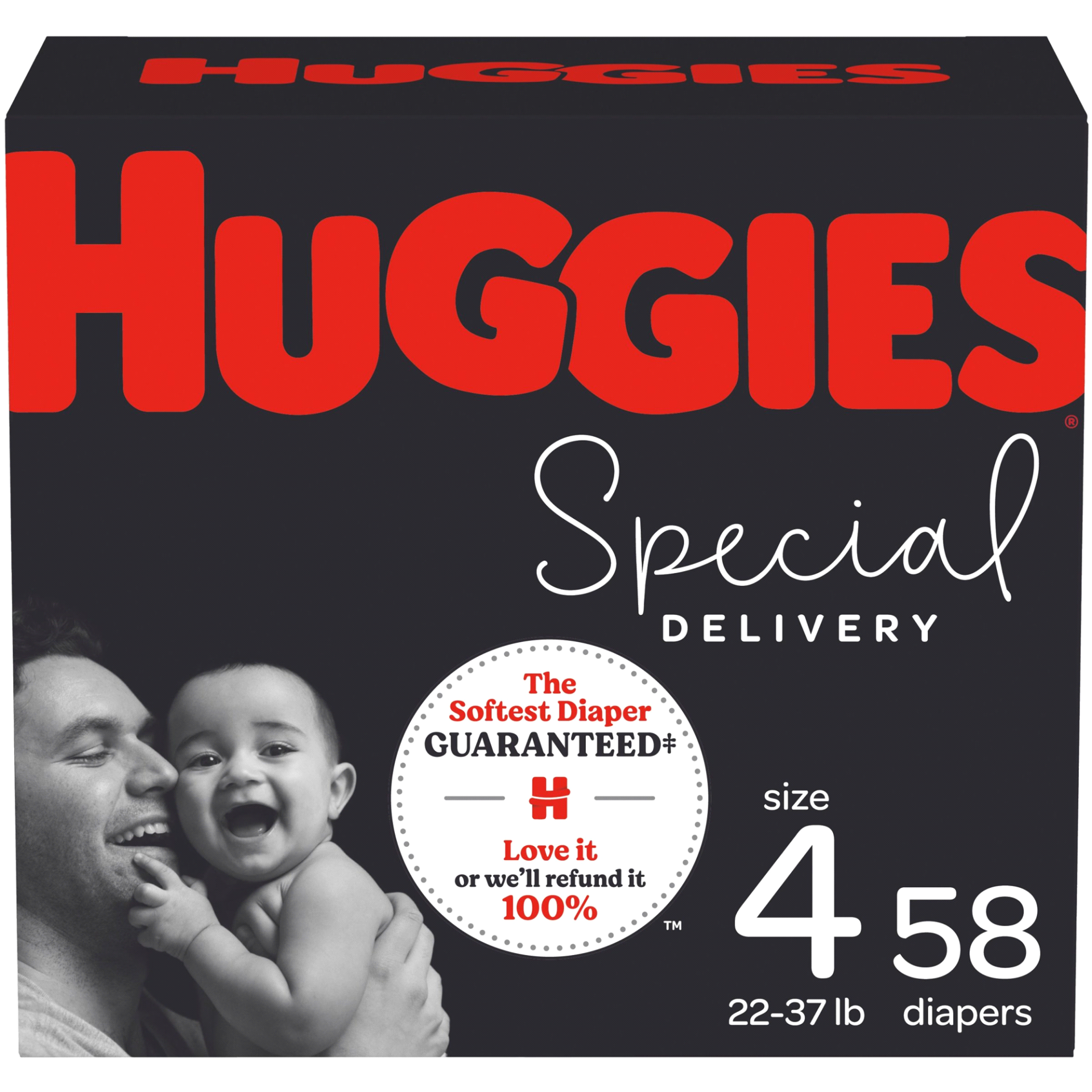 slide 1 of 1, Huggies Special Delivery Diapers, Size 4, 58 ct