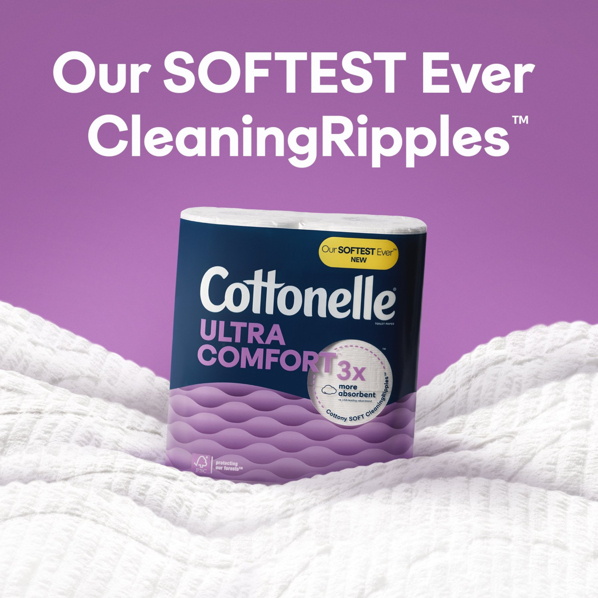 slide 6 of 8, Cottonelle Ultra Comfort Toilet Paper, Strong Toilet Tissue, 12 Mega Rolls (12 Mega Rolls = 48 Regular Rolls), 268 Sheets per Roll, 12 ct