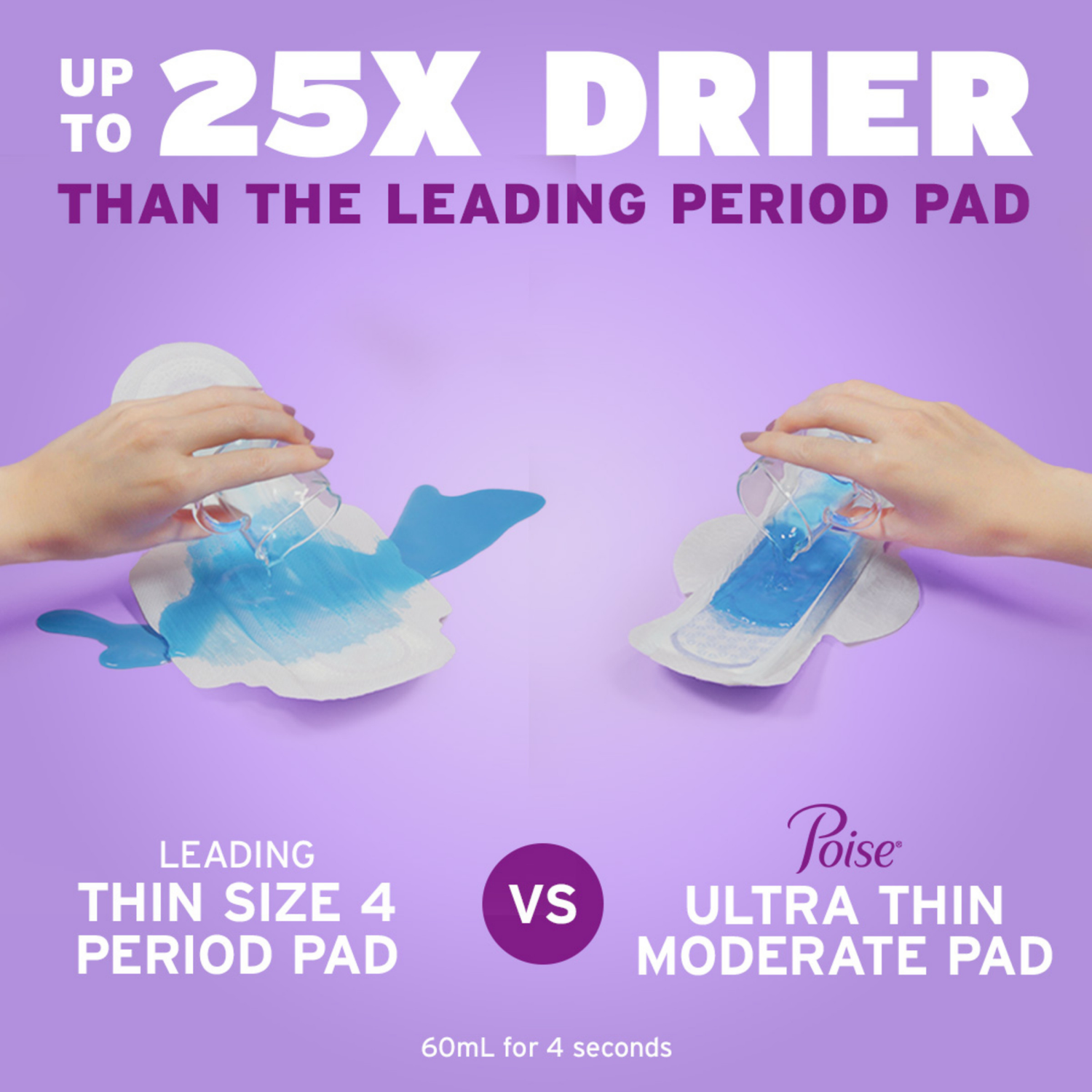 slide 3 of 7, Poise Ultra Thin Incontinence & Postpartum Pads with Wings for Bladder Leaks, 5 Drop Maximum Absorbency, Long Length, 34 Count, 34 ct