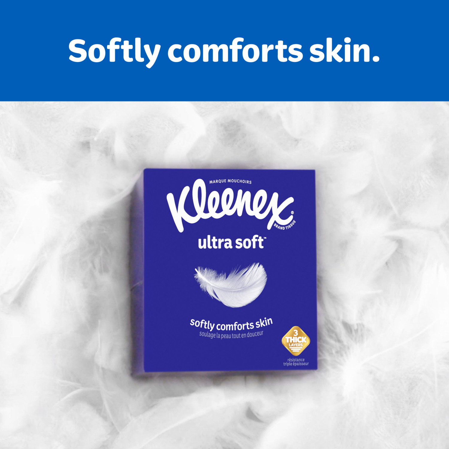slide 7 of 8, Kleenex Ultra Soft Facial Tissues, 4 Cube Boxes, 60 Tissues per Box, 3-Ply (240 Total Tissues), 4 ct