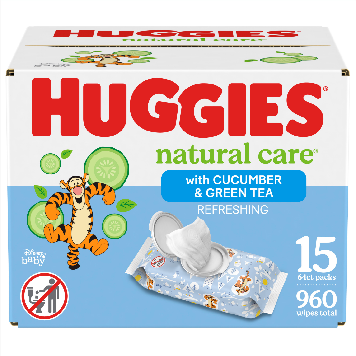 slide 1 of 5, Huggies Natural Care Refreshing Baby Wipes, Scented, 15 Flip-Top Packs (960 Wipes Total), 960 ct