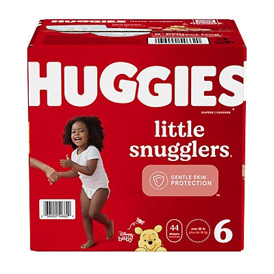 slide 1 of 1, Huggies Little Snugglers Baby Diapers Size 6, 44 ct