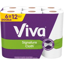 Viva Signature Cloth Paper Towels, Choose-A-Sheet - 6 Double Rolls