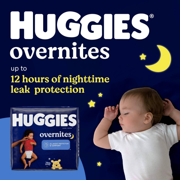 slide 23 of 29, Huggies Overnites Nighttime Baby Diapers, Size 7 (41+ lbs), 32 Ct, 32 ct
