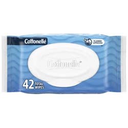 Cottonelle UltraFresh Flushable Wet Wipes, Adult Wet Wipes, 1 Flip-Top Pack, 42 Wipes per Pack (42 Total Flushable Wipes)