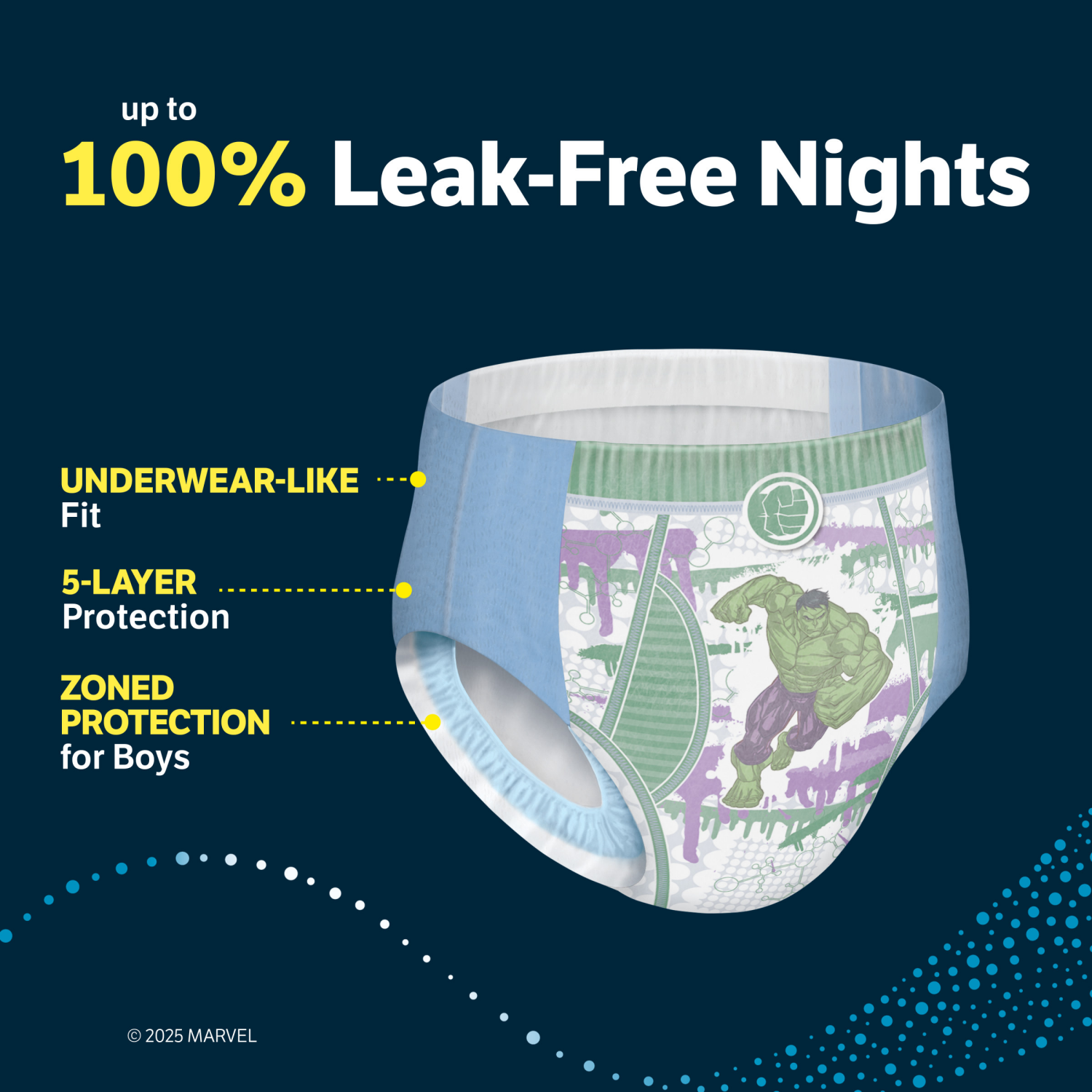 slide 4 of 8, Goodnites Boys' Nighttime Bedwetting Underwear, Size S/M (43-68 lbs), 60 Ct, 60 ct