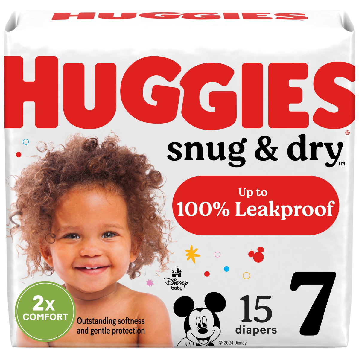 slide 1 of 29, Huggies Snug & Dry Baby Diapers, Size 7 (41+ lbs), 15 Ct, 15 ct