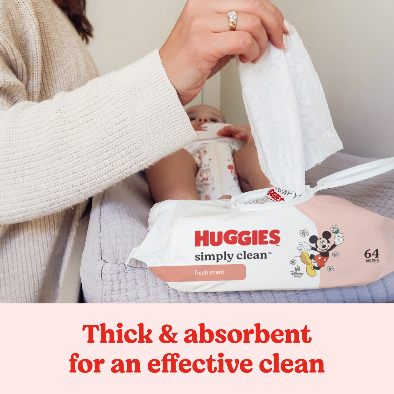 slide 4 of 8, Huggies Simply Clean Fresh Scent Baby Wipes, 1 Flip-Top Pack (64 Wipes Total), 64 ct