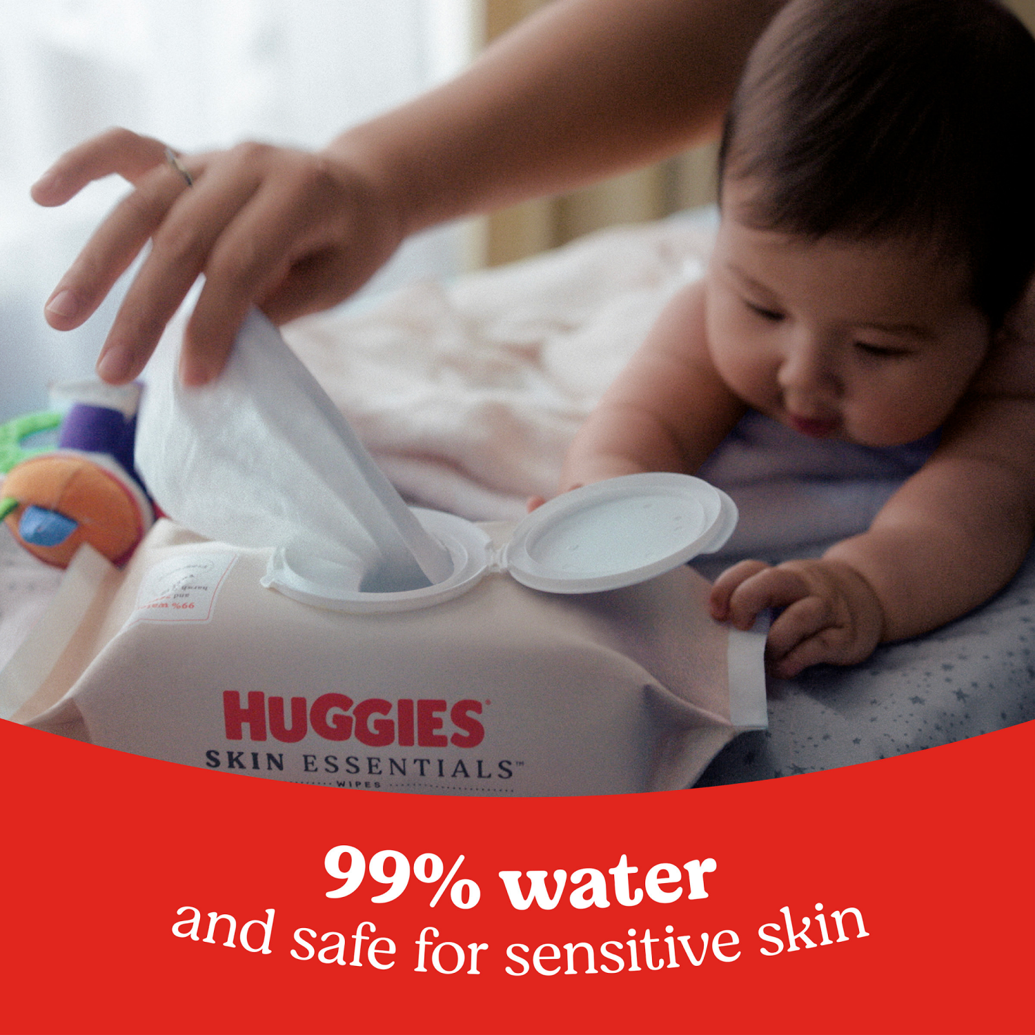 slide 4 of 8, Huggies Skin Essentials Baby Wipes, 8 Flip Top Packs (448 Wipes Total), 8 ct