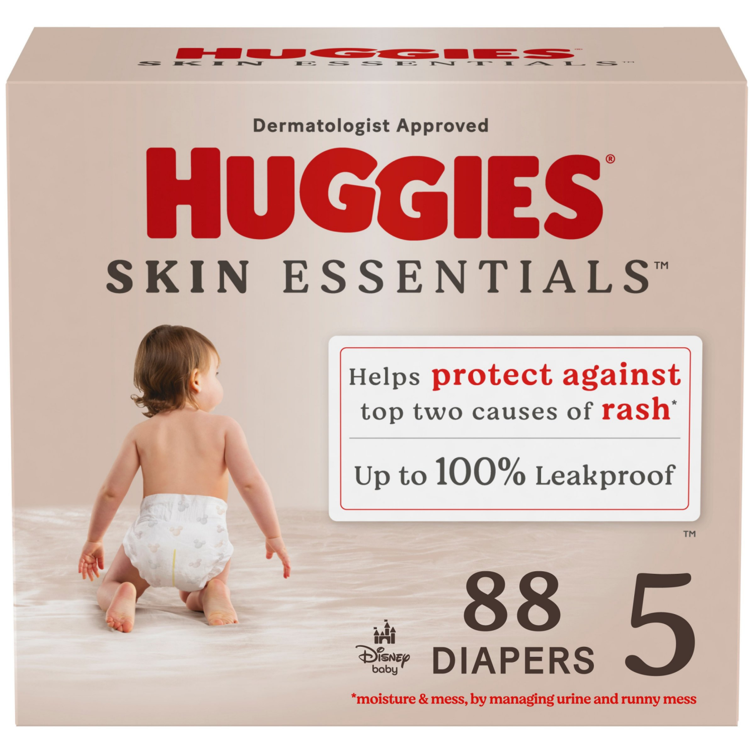 slide 1 of 8, Huggies Skin Essentials Baby Diapers, Size 5 (27+ lbs), 88 Ct, 88 ct