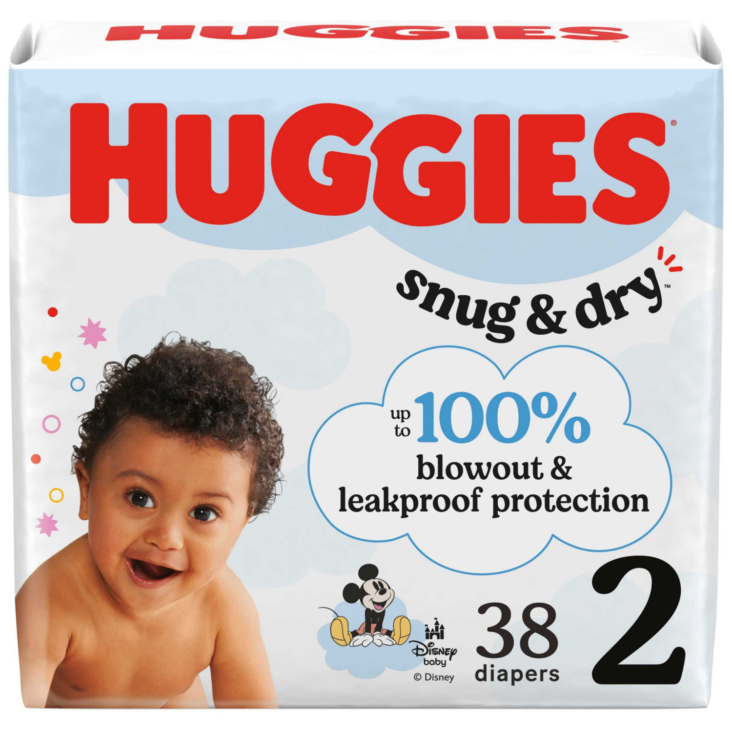 slide 1 of 8, Huggies Snug & Dry Baby Diapers, Size 2 (12-18 lbs), 38 Ct, 38 ct