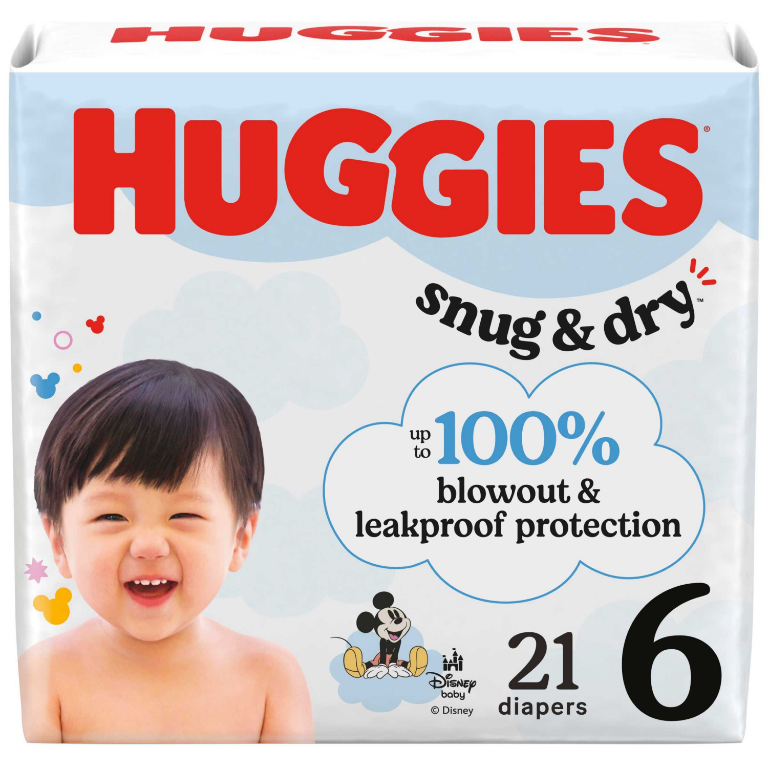 slide 1 of 8, Huggies Snug & Dry Baby Diapers, Size 6 (35+ lbs), 21 Ct, 21 ct