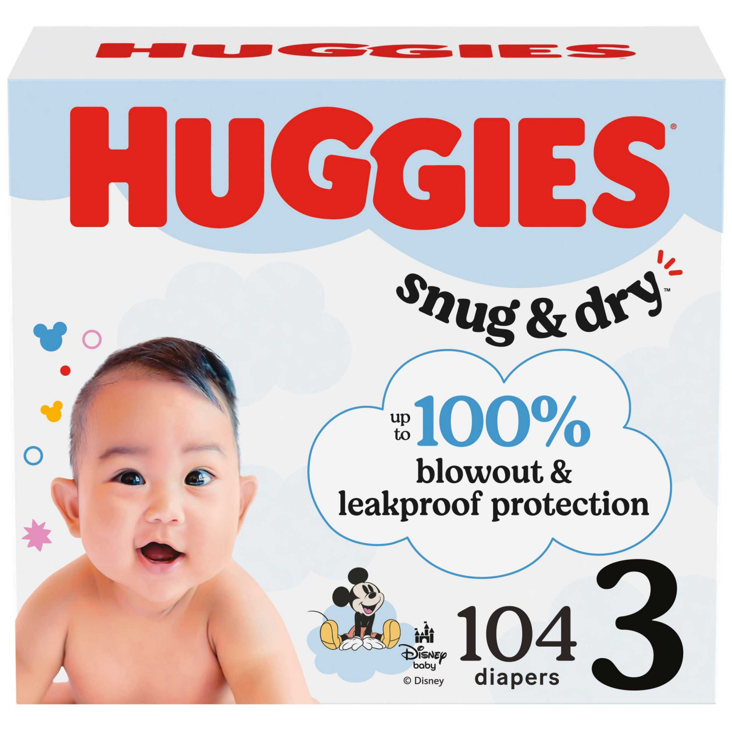 slide 1 of 8, Huggies Snug & Dry Baby Diapers, Size 3 (16-28 lbs), 104 Ct, 104 ct