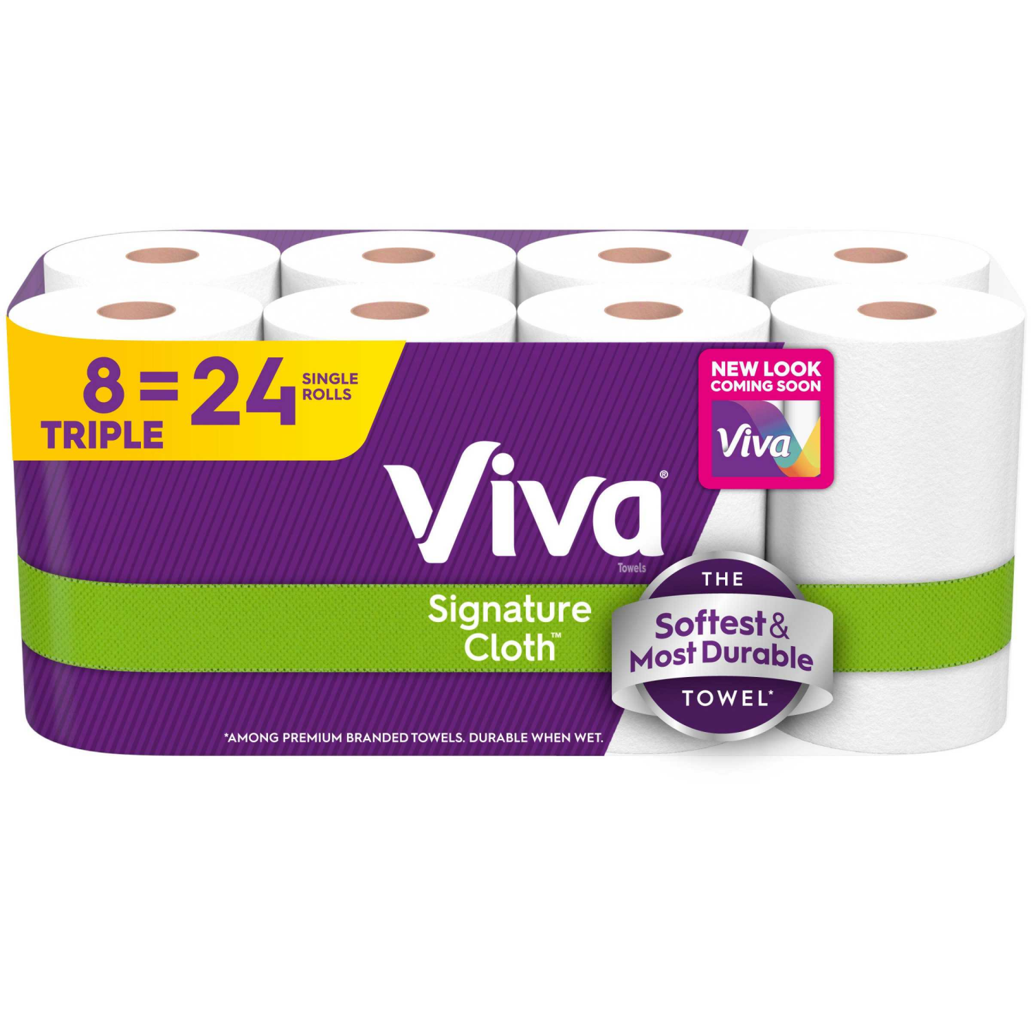 slide 1 of 8, Viva Signature Cloth Paper Towels, 8 Triple Rolls, 129 Sheets per Roll, 8 ct